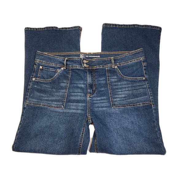 NOBO Womens Flare Jeans Size 21 Juniors Plus Blue Stretch Mid Rise Wide Leg - Picture 6 of 11